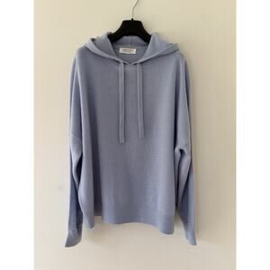 NORDSTROM 100% Cashmere Light Blue Hoodie Sweater Size XL